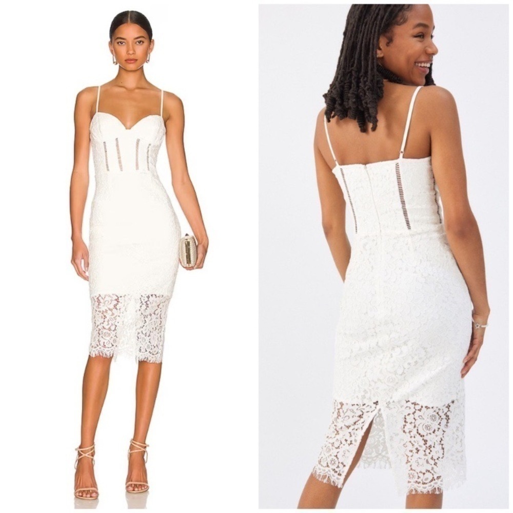 Bardot Brielle Midi Dress in Ivory 2 NWT